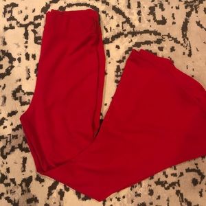 Flared red pants